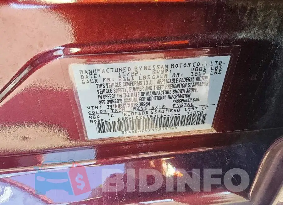 3N1AB8CVXNY309964 Photo# 12