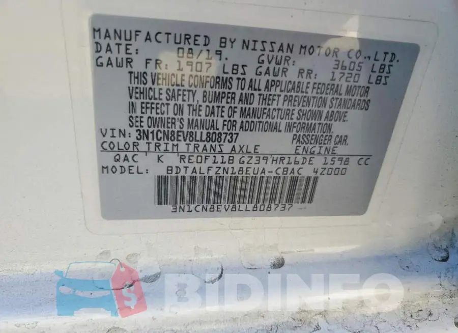 3N1CN8EV8LL808737 Photo# 12