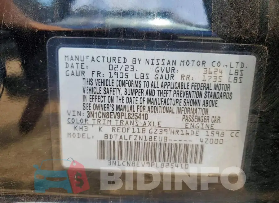 3N1CN8EV9PL825410 Photo# 12