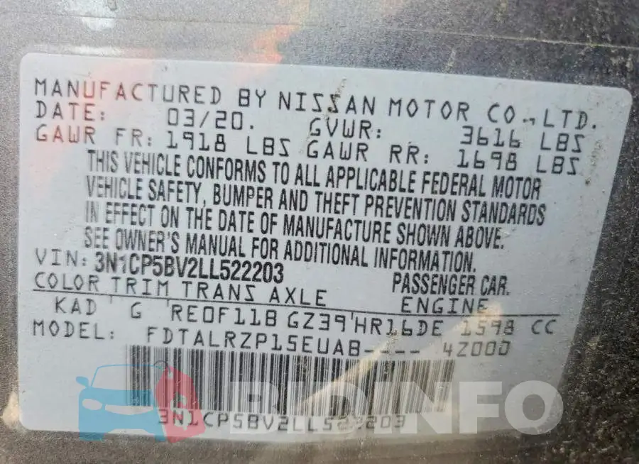 3N1CP5BV2LL522203 Photo# 12
