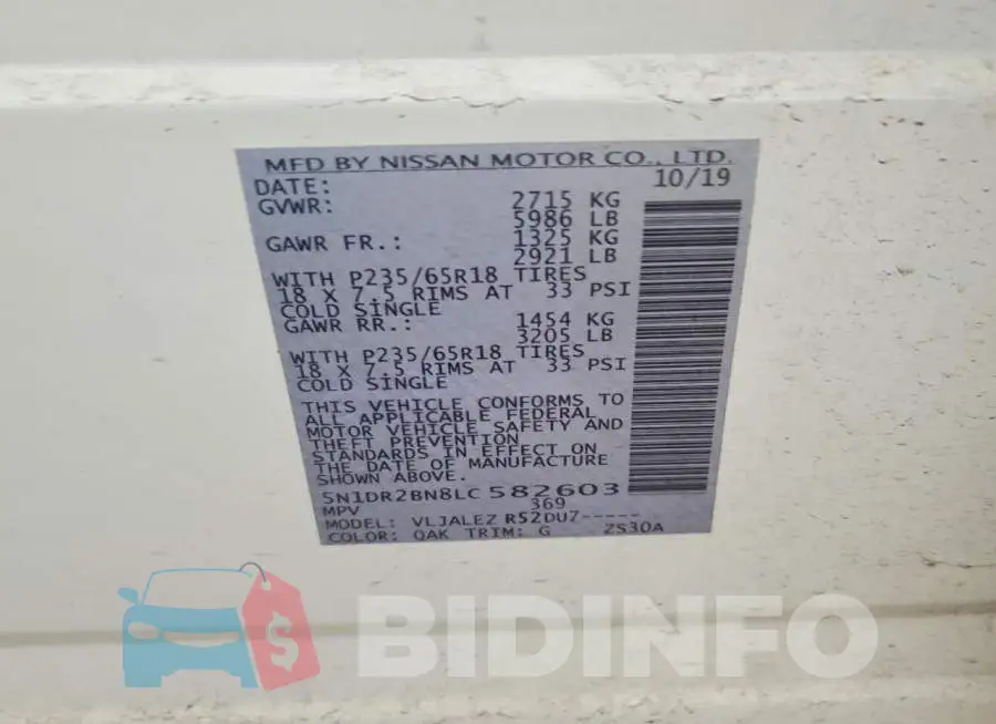 5N1DR2BN8LC582603 Photo# 13
