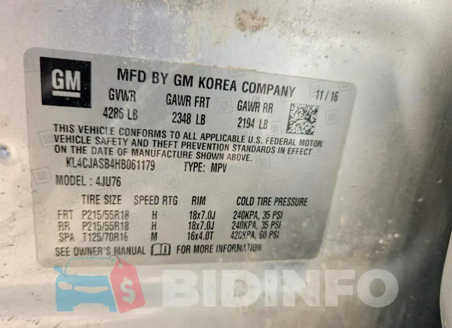KL4CJASB4HB061179 Photo# 13