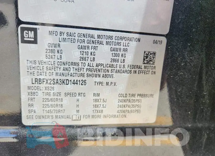 LRBFX2SA3KD144126 Photo# 13