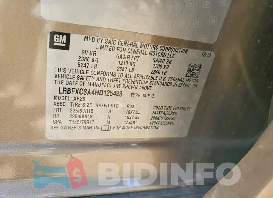 LRBFXCSA4HD125423 Photo# 13