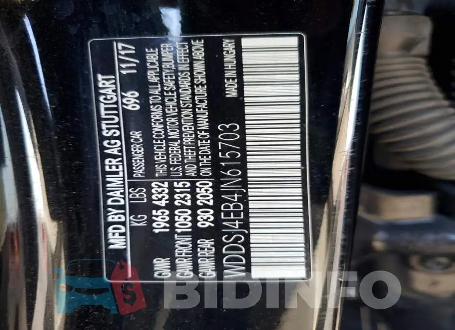 WDDSJ4EB4JN615703 Photo# 12