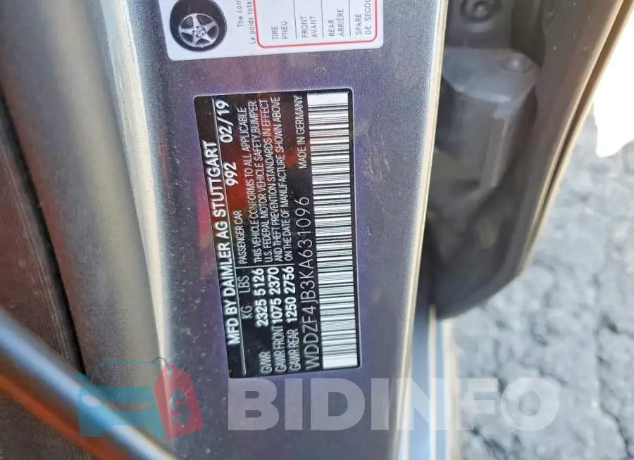 WDDZF4JB3KA631096 Photo# 12