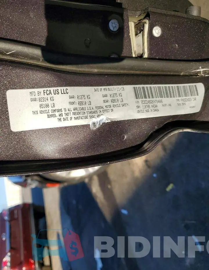 2C3CDXBG2KH754606 Photo# 12