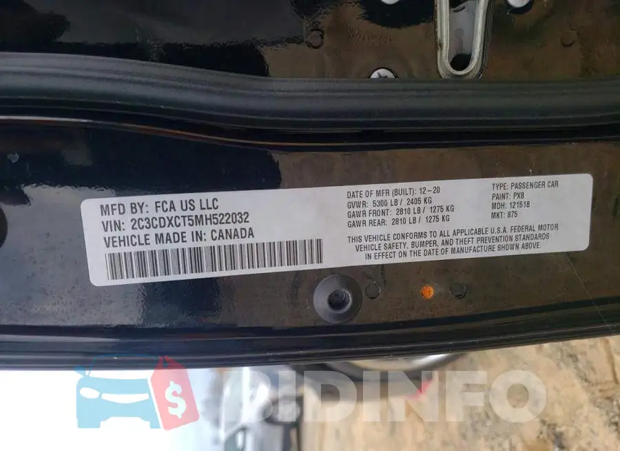 2C3CDXCT5MH522032 Photo# 12