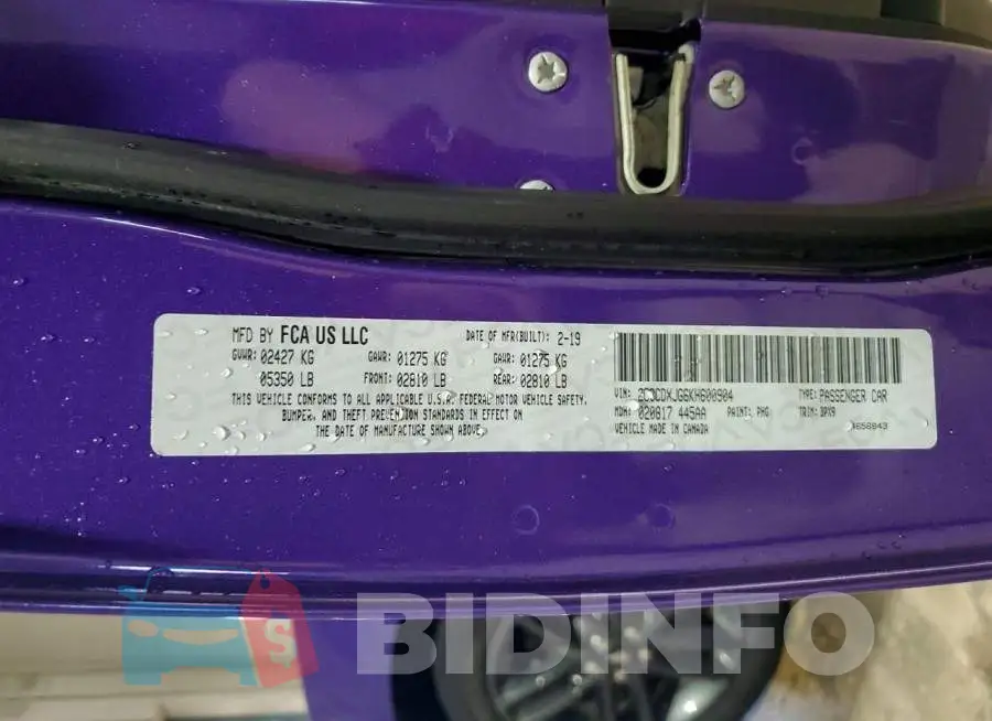 2C3CDXJG6KH600904 Photo# 13