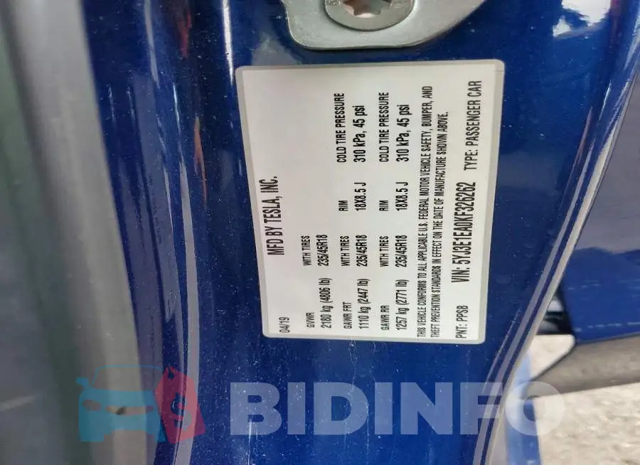 5YJ3E1EA0KF326262 Photo# 13