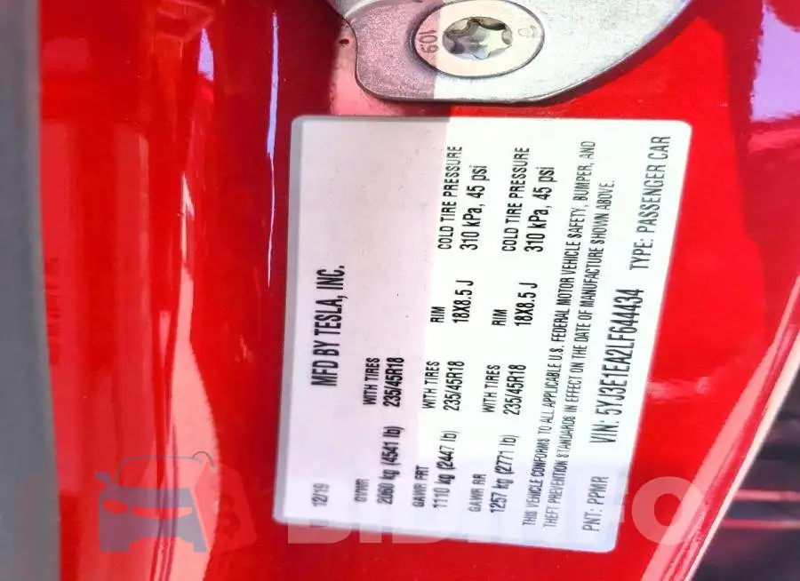 5YJ3E1EA2LF644434 Photo# 12
