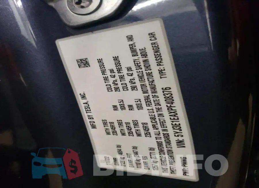 5YJ3E1EAXPF408376 Photo# 13