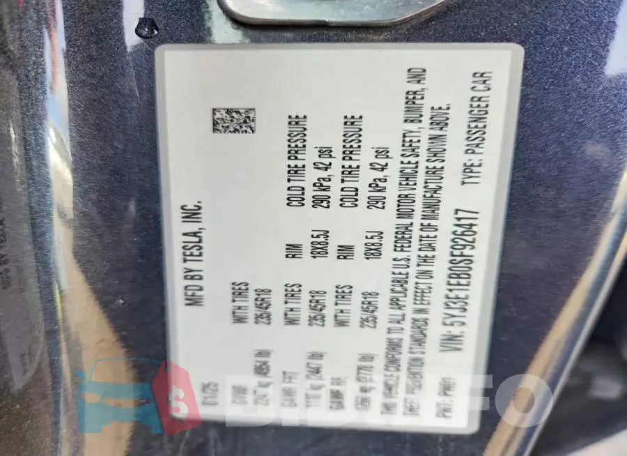 5YJ3E1EB0SF926417 Photo# 12