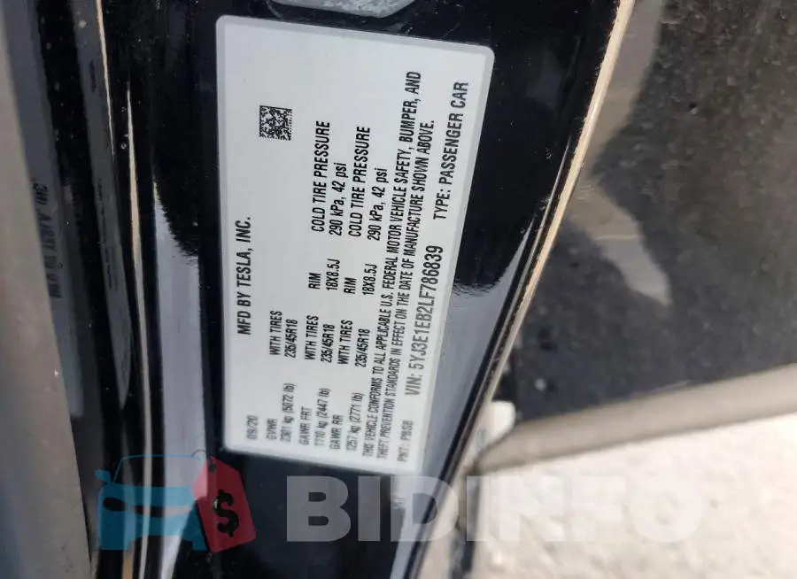 5YJ3E1EB2LF786839 Photo# 12