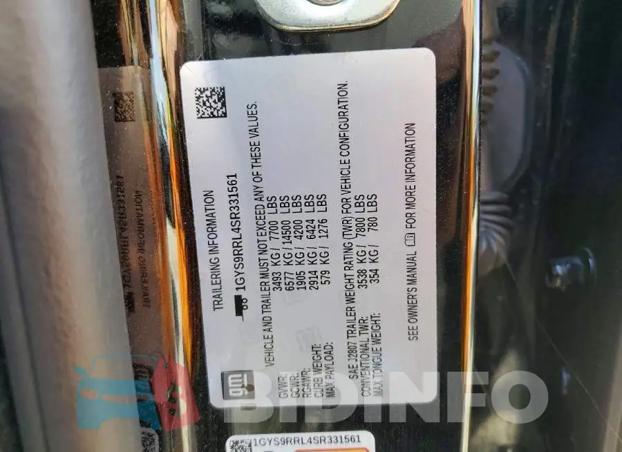 1GYS9RRL4SR331561 Photo# 12