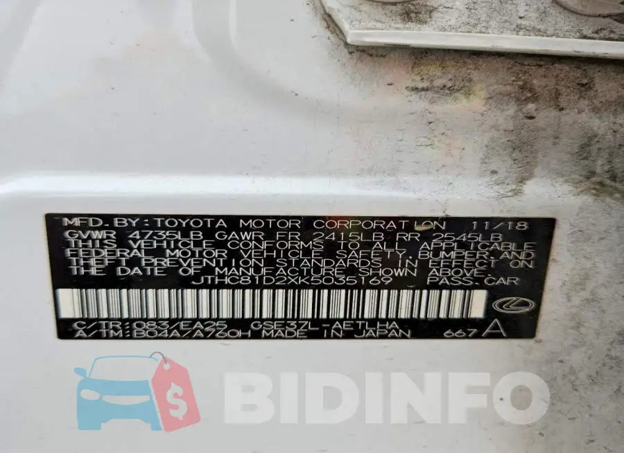 JTHC81D2XK5035169 Photo# 12