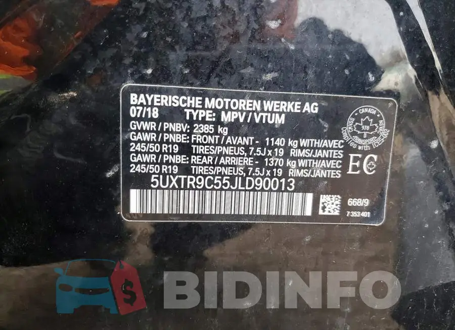 5UXTR9C55JLD90013 Photo# 13