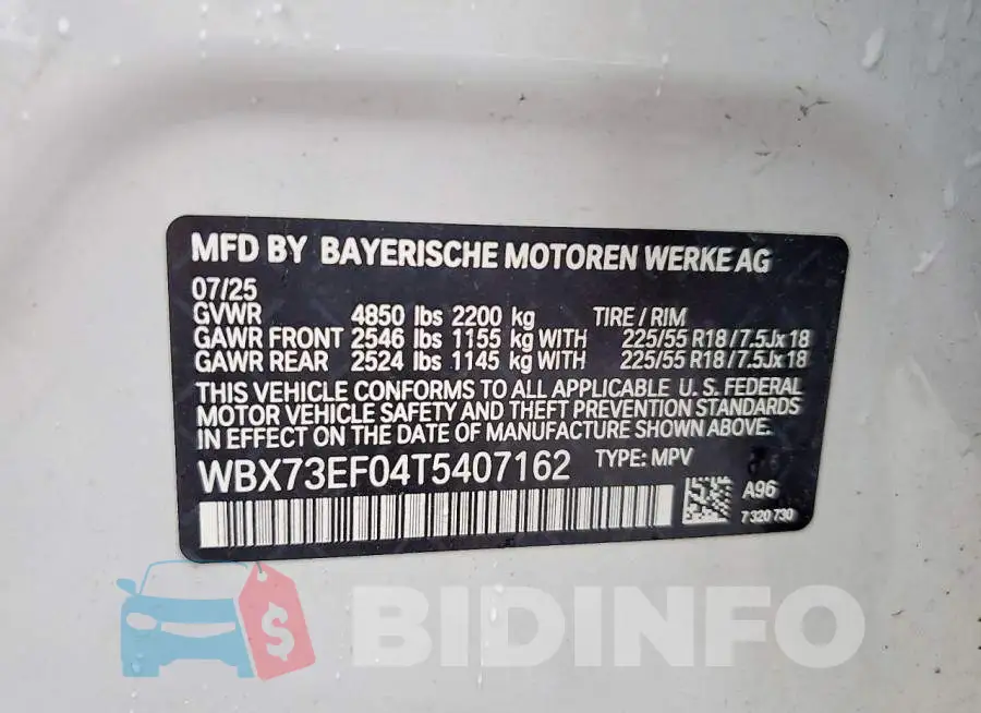 WBX73EF04T5407162 Photo# 12