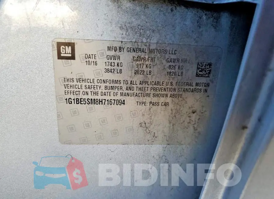 1G1BE5SM8H7167094 Photo# 12