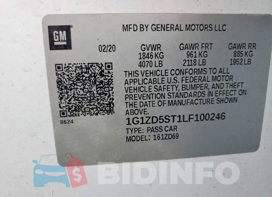 1G1ZD5ST1LF100246 Photo# 12
