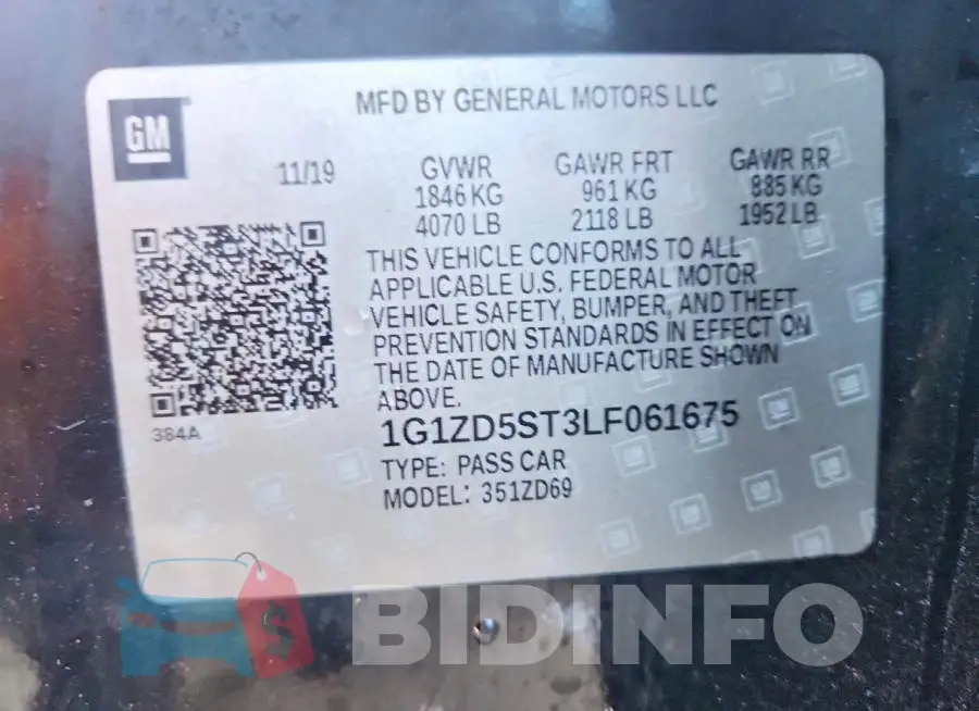 1G1ZD5ST3LF061675 Photo# 12