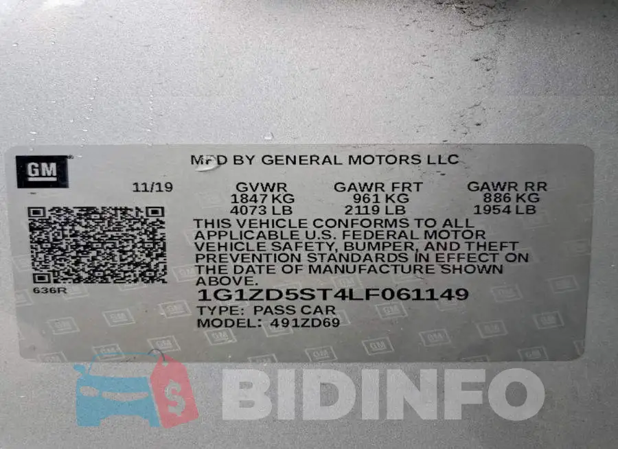 1G1ZD5ST4LF061149 Photo# 13