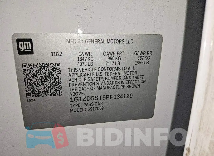 1G1ZD5ST5PF134129 Photo# 12