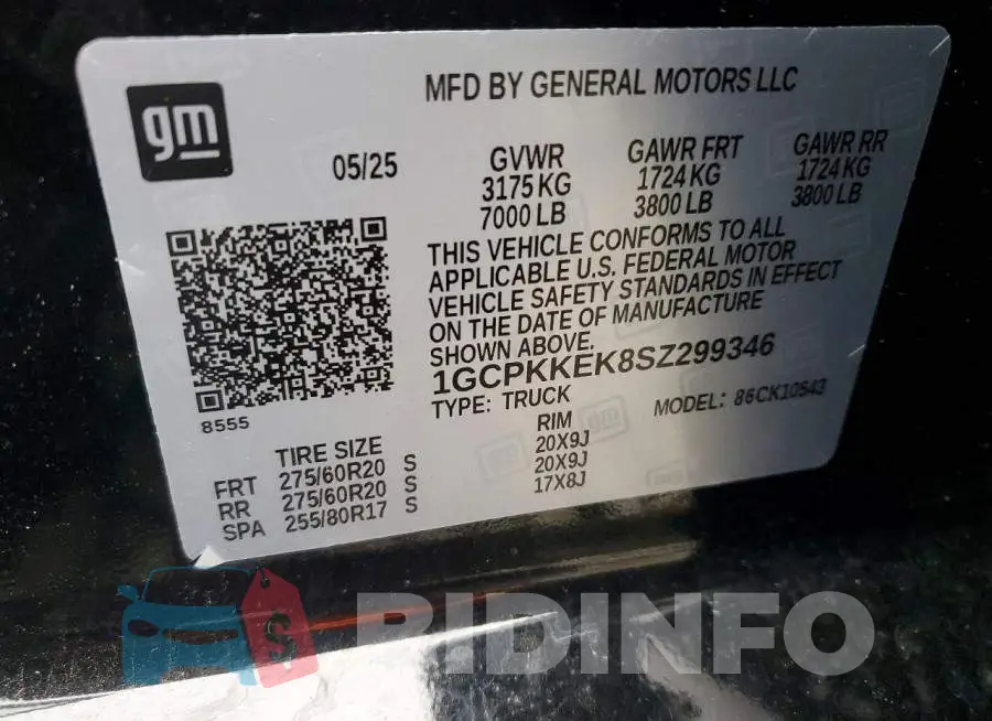 1GCPKKEK8SZ299346 Photo# 13
