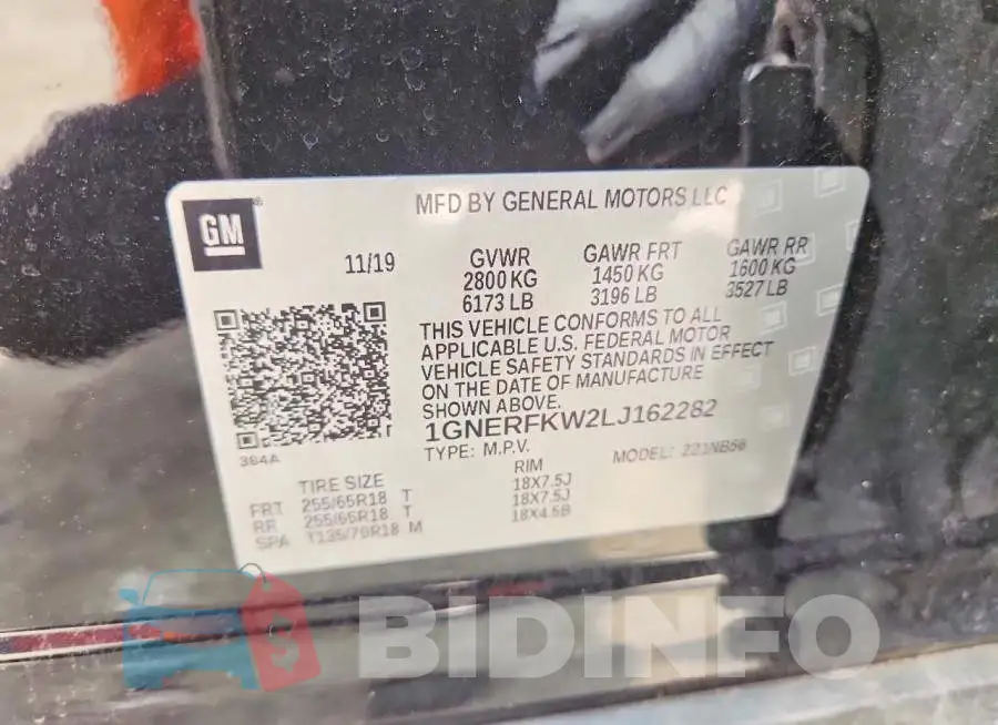 1GNERFKW2LJ162282 Photo# 13