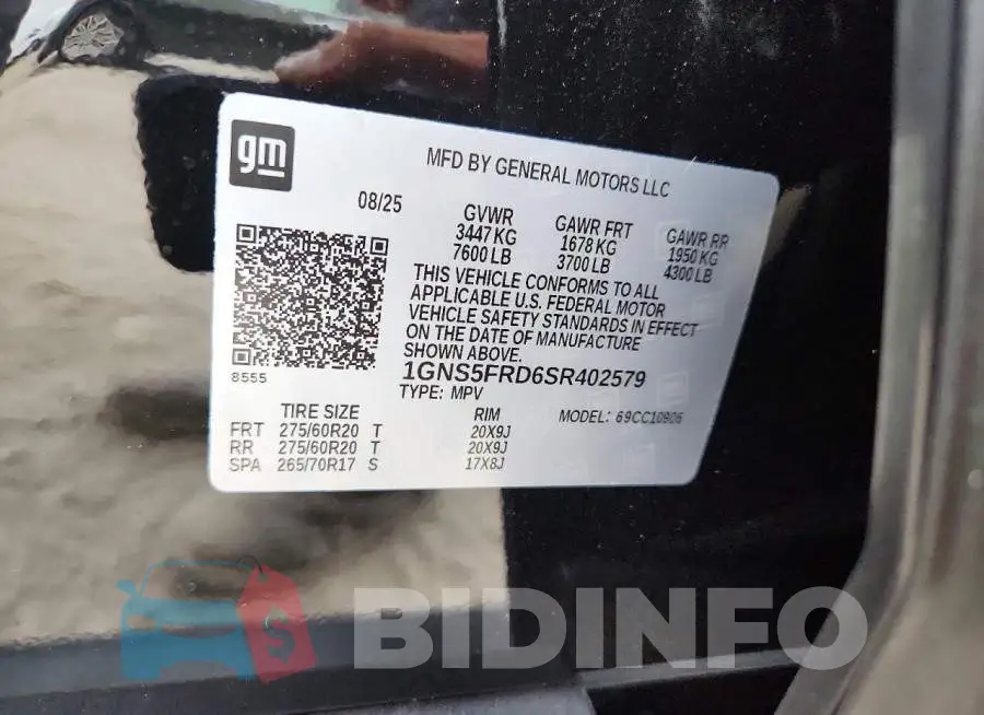 1GNS5FRD6SR402579 Photo# 12