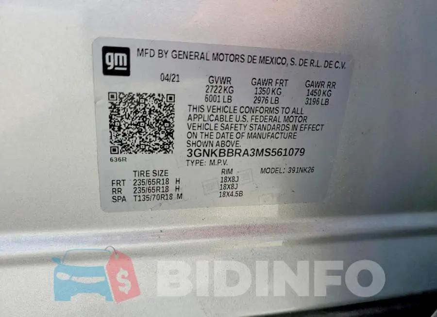 3GNKBBRA3MS561079 Photo# 13