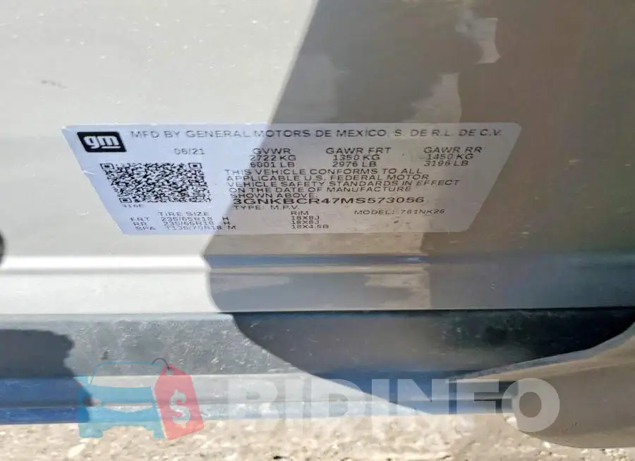 3GNKBCR47MS573056 Photo# 13