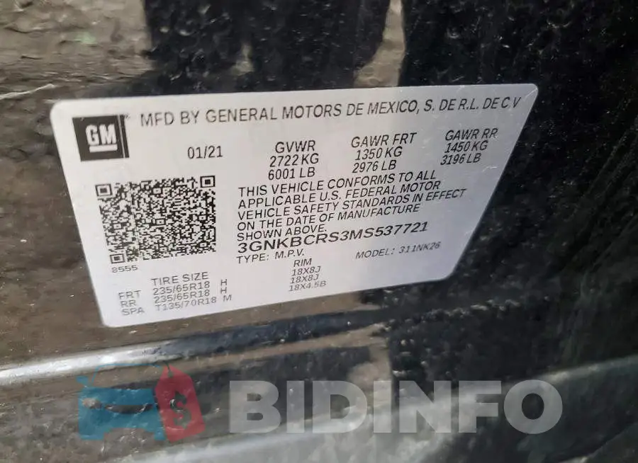 3GNKBCRS3MS537721 Photo# 12