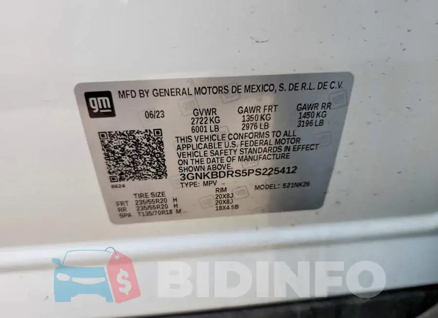 3GNKBDRS5PS225412 Photo# 14