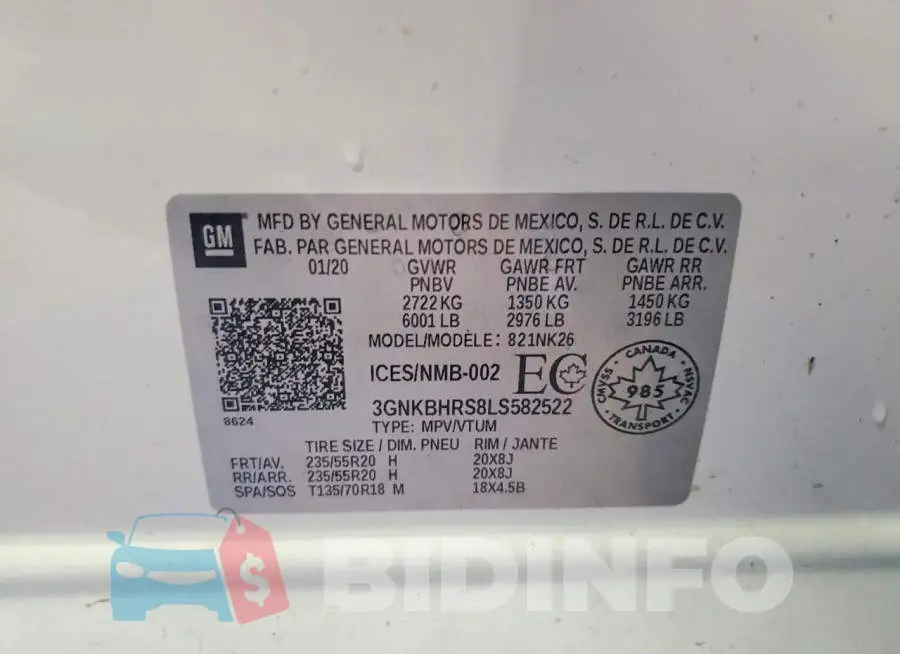 3GNKBHRS8LS582522 Photo# 13