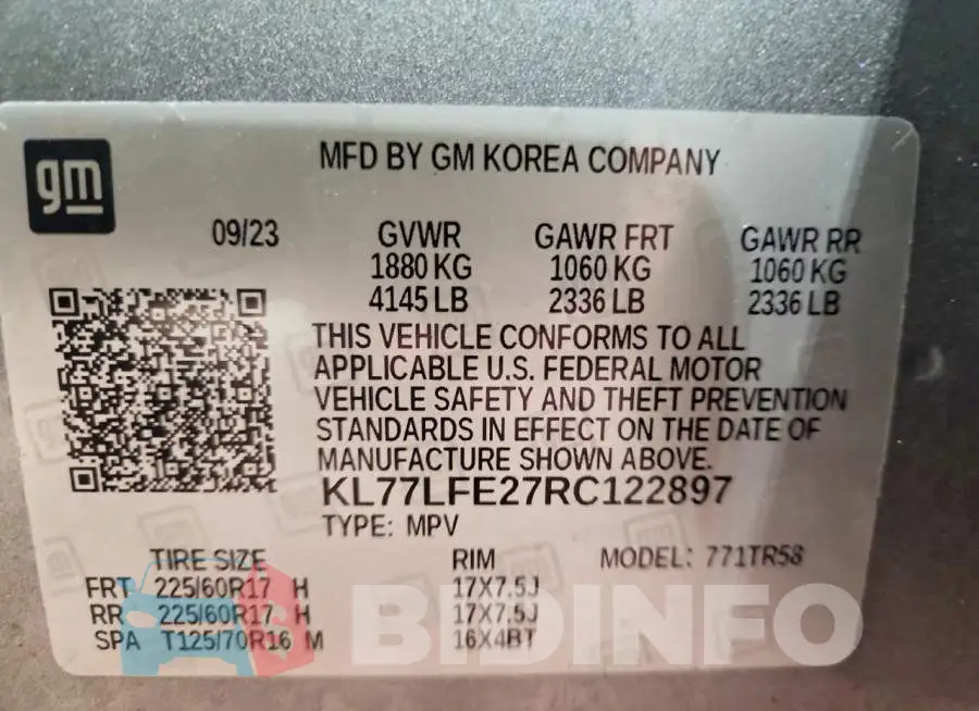 KL77LFE27RC122897 Photo# 13