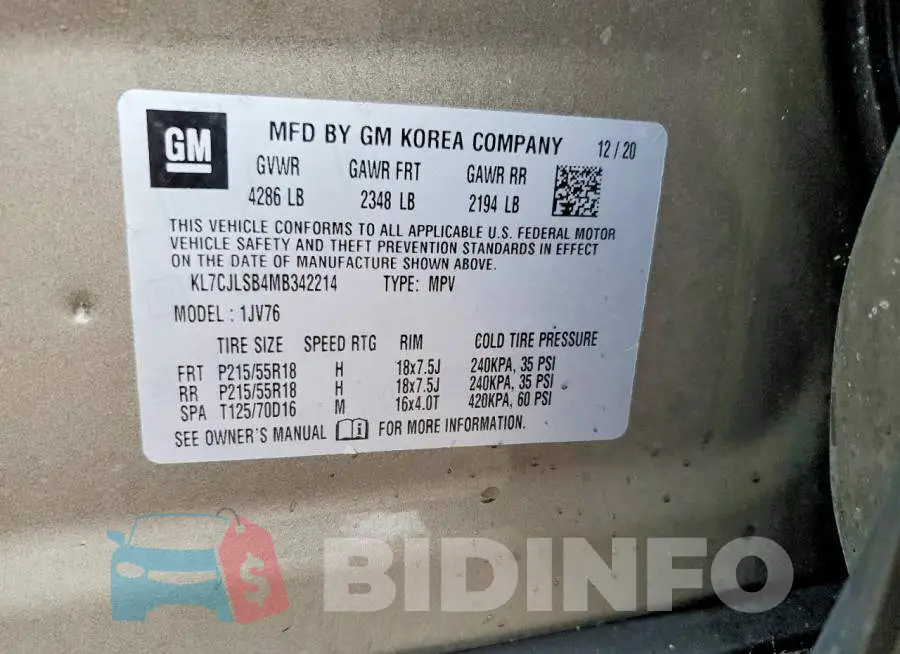 KL7CJLSB4MB342214 Photo# 13
