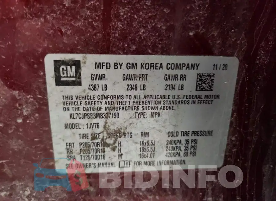 KL7CJPSB3MB337190 Photo# 13