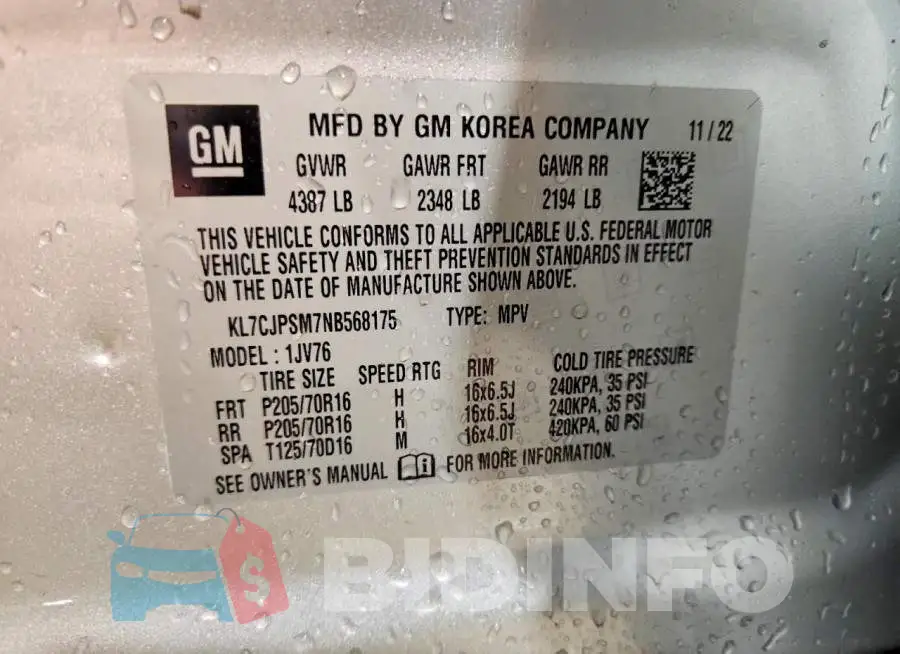 KL7CJPSM7NB568175 Photo# 14