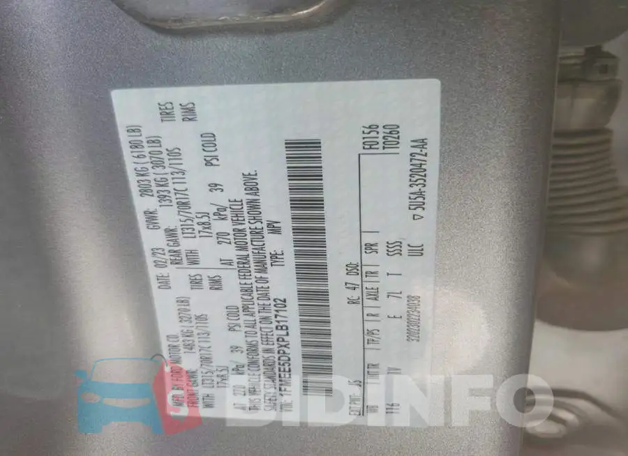 1FMEE5DPXPLB17102 Photo# 14