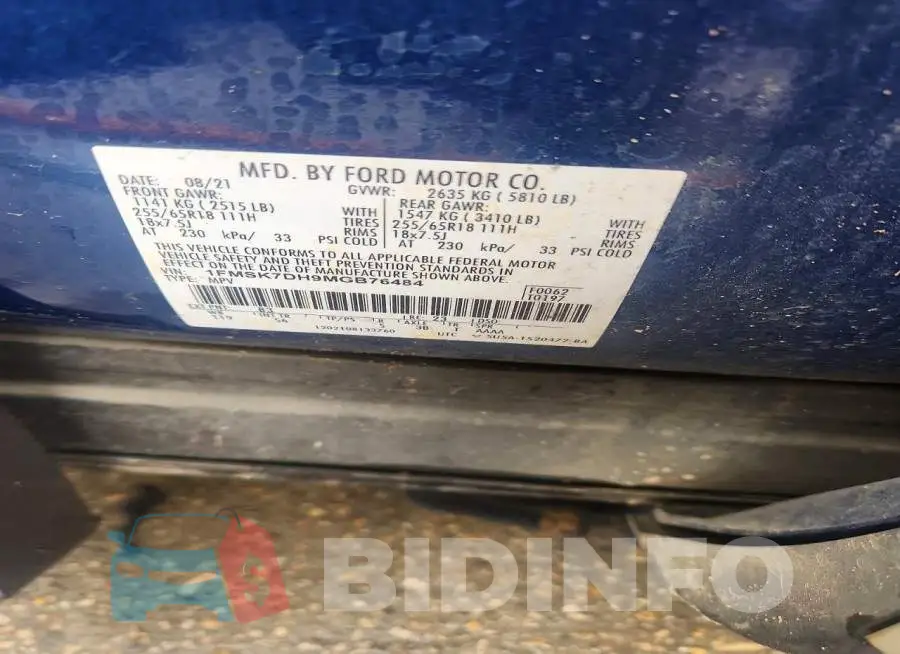1FMSK7DH9MGB76484 Photo# 13