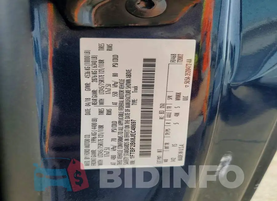 1FTBF2B68JEC48697 Photo# 12