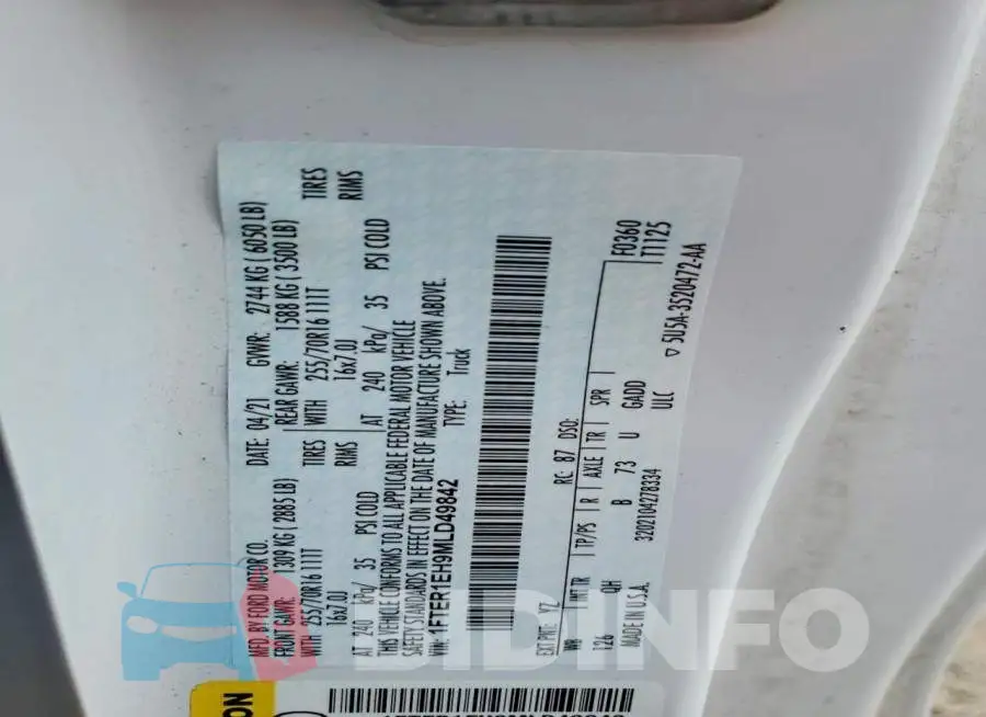 1FTER1EH9MLD49842 Photo# 12