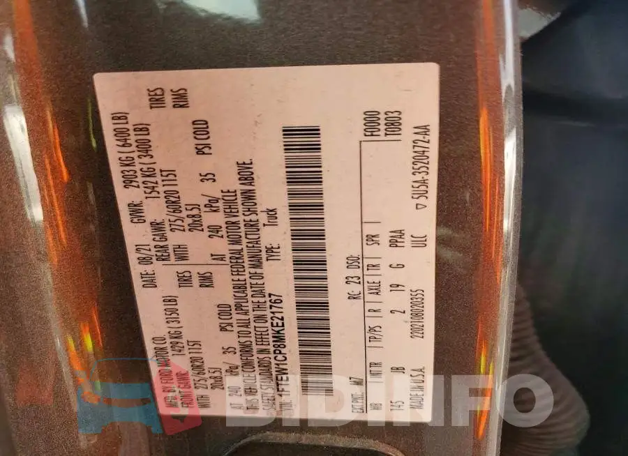 1FTEW1CP8MKE21767 Photo# 13