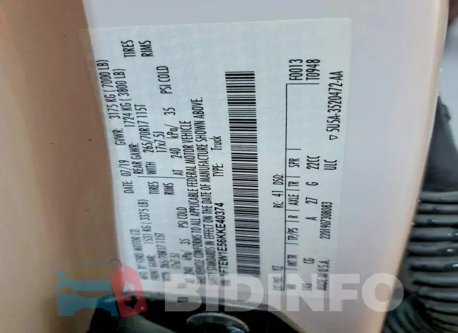 1FTEW1E56KKE40374 Photo# 12