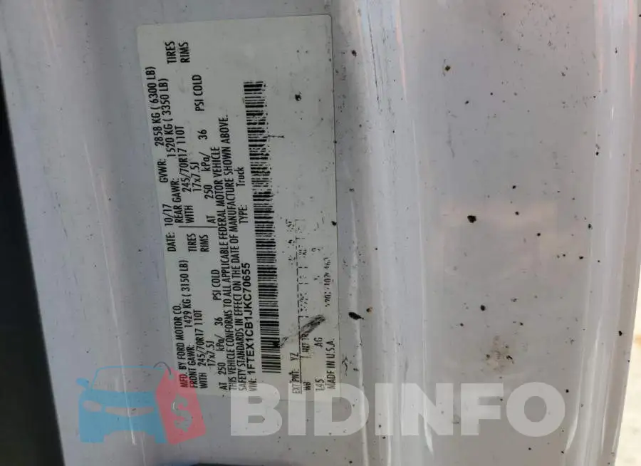 1FTEX1CB1JKC70655 Photo# 12