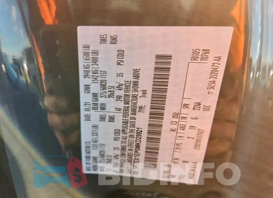 1FTEX1EP0MKD29921 Photo# 12