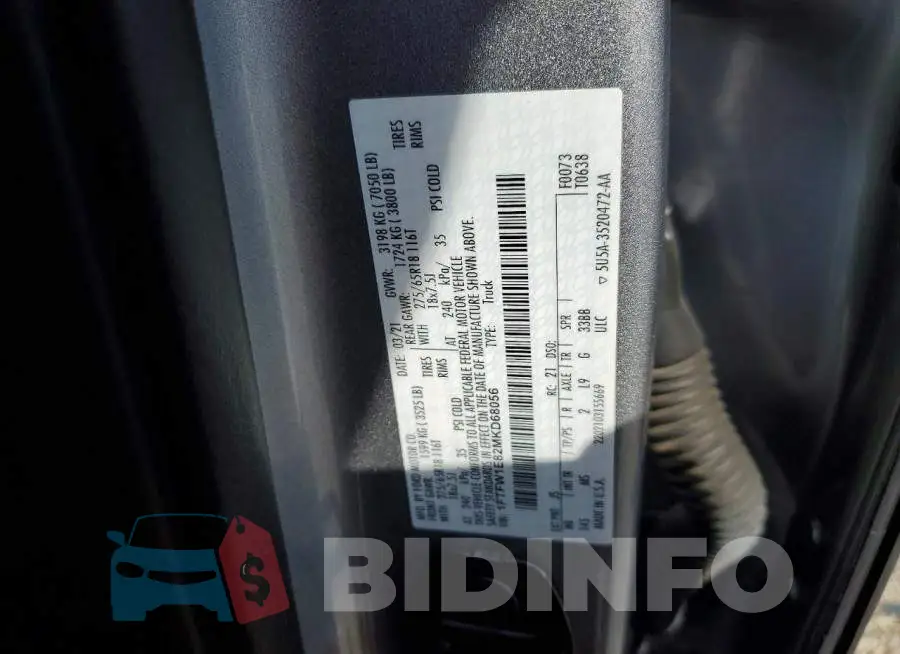 1FTFW1E82MKD68056 Photo# 12