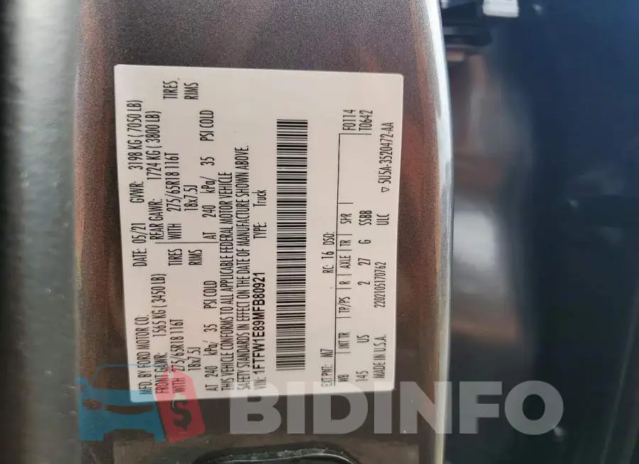 1FTFW1E89MFB80921 Photo# 12