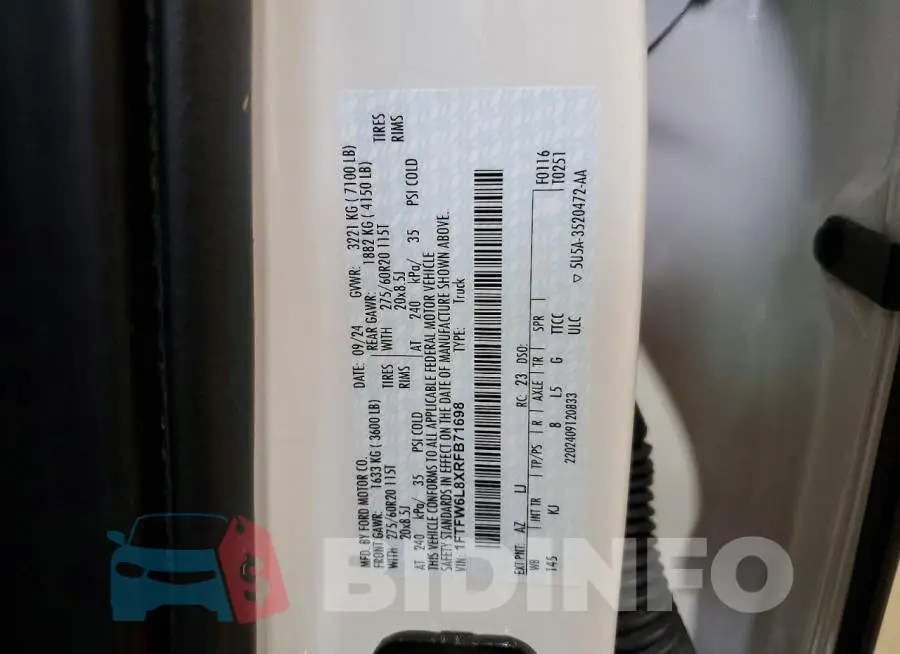 1FTFW6L8XRFB71698 Photo# 12